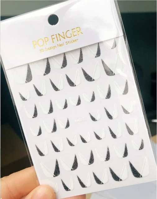 Französisch weiße Seite Nagellack Aufkleber 14 Streifen selbst klebende  halb gehärtete Nagel paste Wraps 3D Maniküre für Frauen Aufkleber Slider -  AliExpress