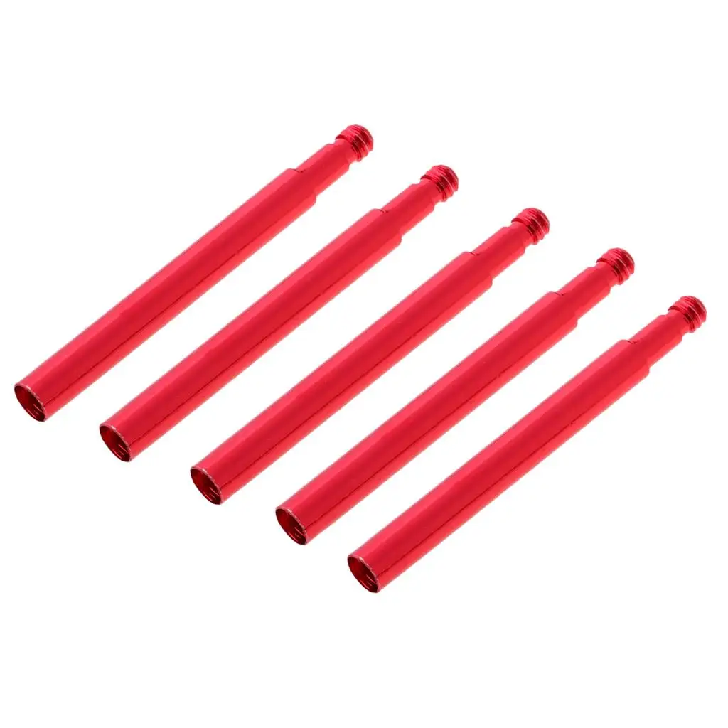2X 5 Pieces Presta Valve Extender for Fixed Gear Bike/Road Bike Red 50mm