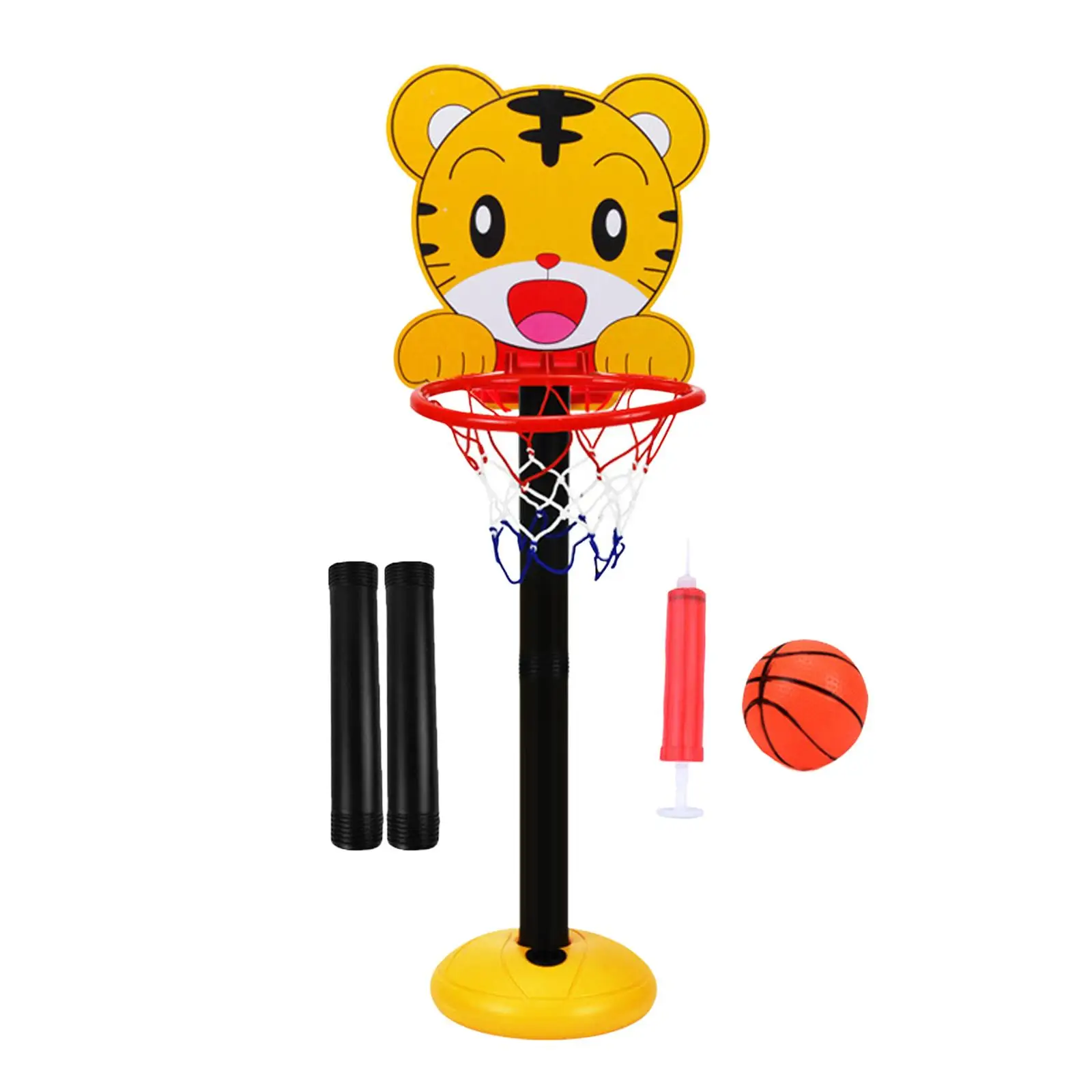 Portable Basketball Hoop Stand Adjustable and Ball Game Animals Sport Board with Net for Kids Toddler Children Yard Play