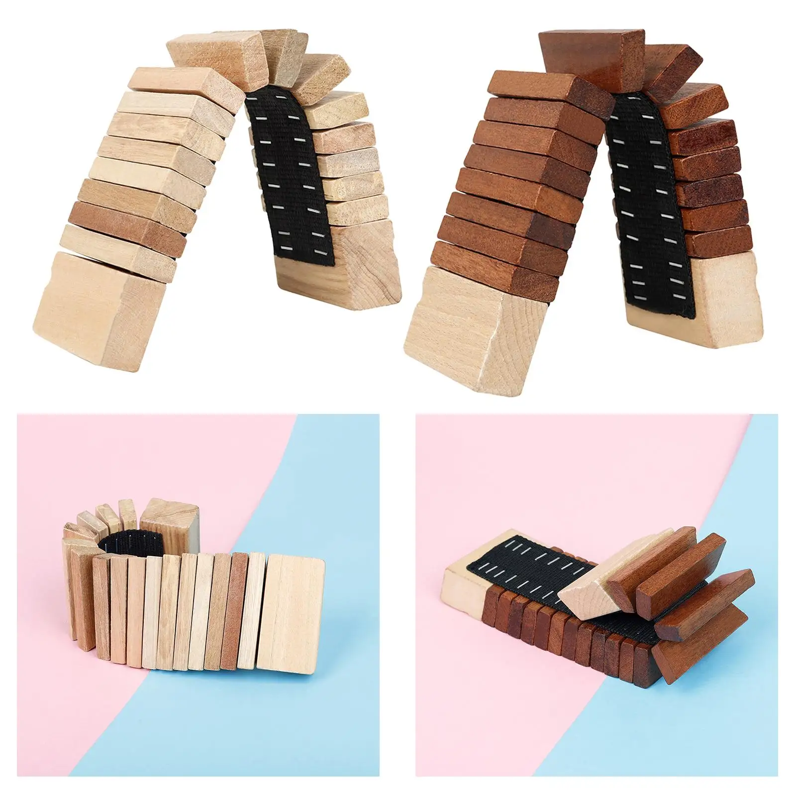 Wooden Castanets Clapper Shaker Preschool Learning Education Toy Musical Toy Clatter Percussion Instrument for Preschool Kids