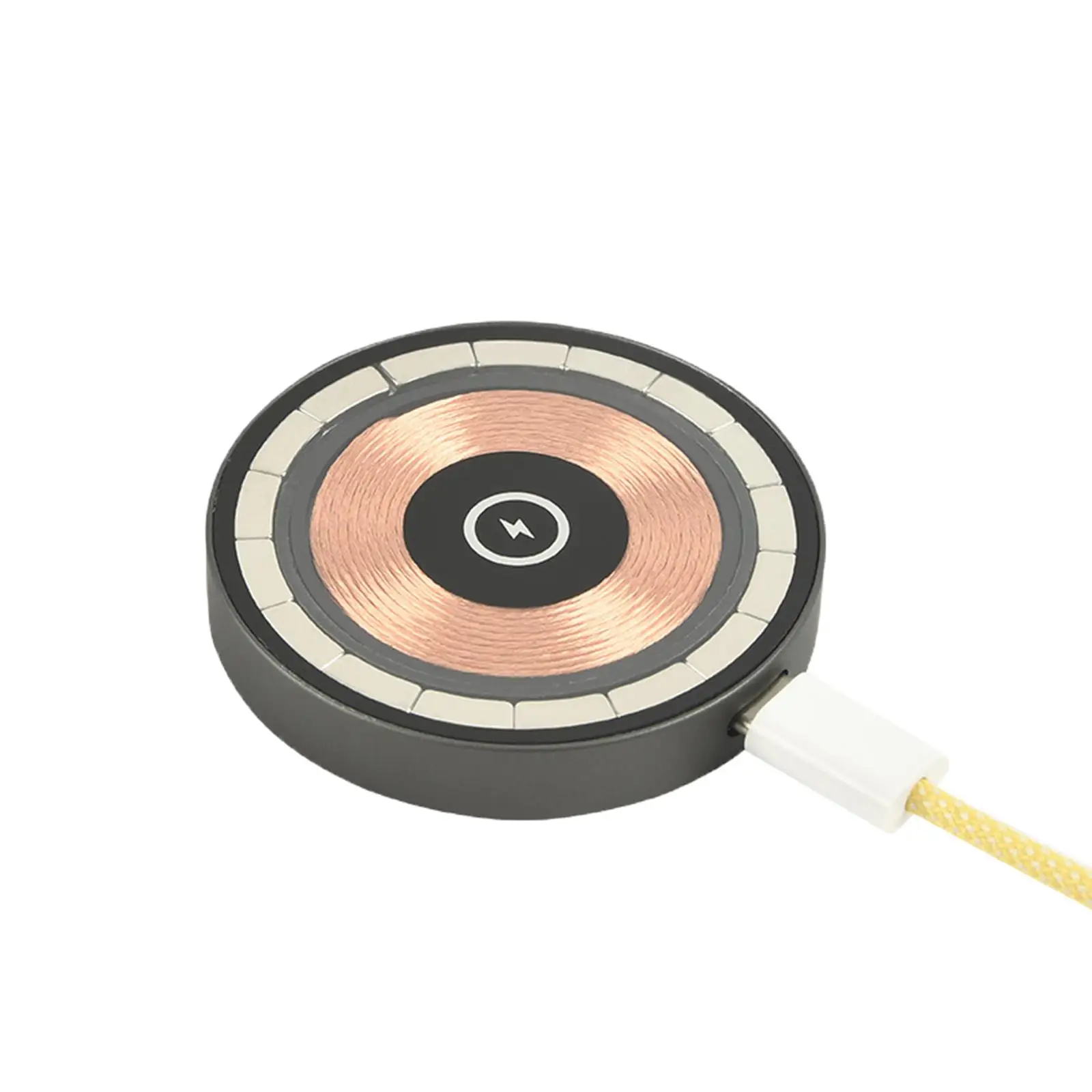 15W Magnetic Wireless Charger Quick Charging Plate with USB C Cable Over Temperature Protection Stable Adsorption Transparent