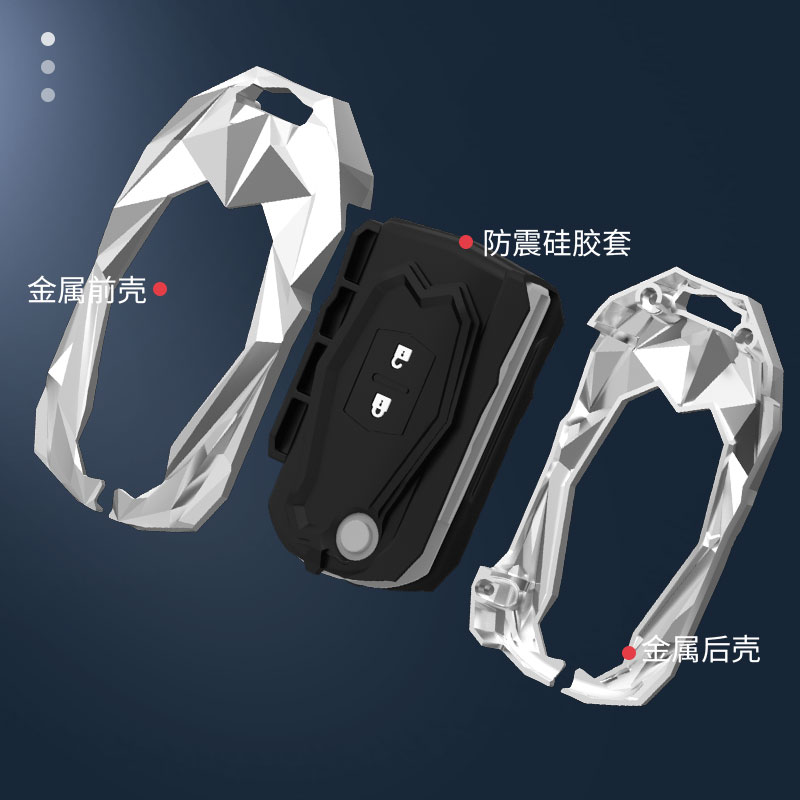 1x Zinc Alloy Silicone Car Key Case Cover for Mazda CX-5 CX5 CX-7 CX7 3 2 6 Atenza CX-9/CX9 MX5 2/3 Button Key Protect Shell - S8d53f0f3fd544fecbd843ea5c7d55368f