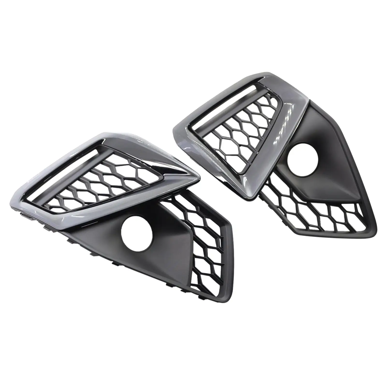 Pair of Fog Lamp Grille Assembly for S-Line Bumper Replacement Grill Cover for Audi S4 A4 20-2022 8WD807682M 8WD807681M