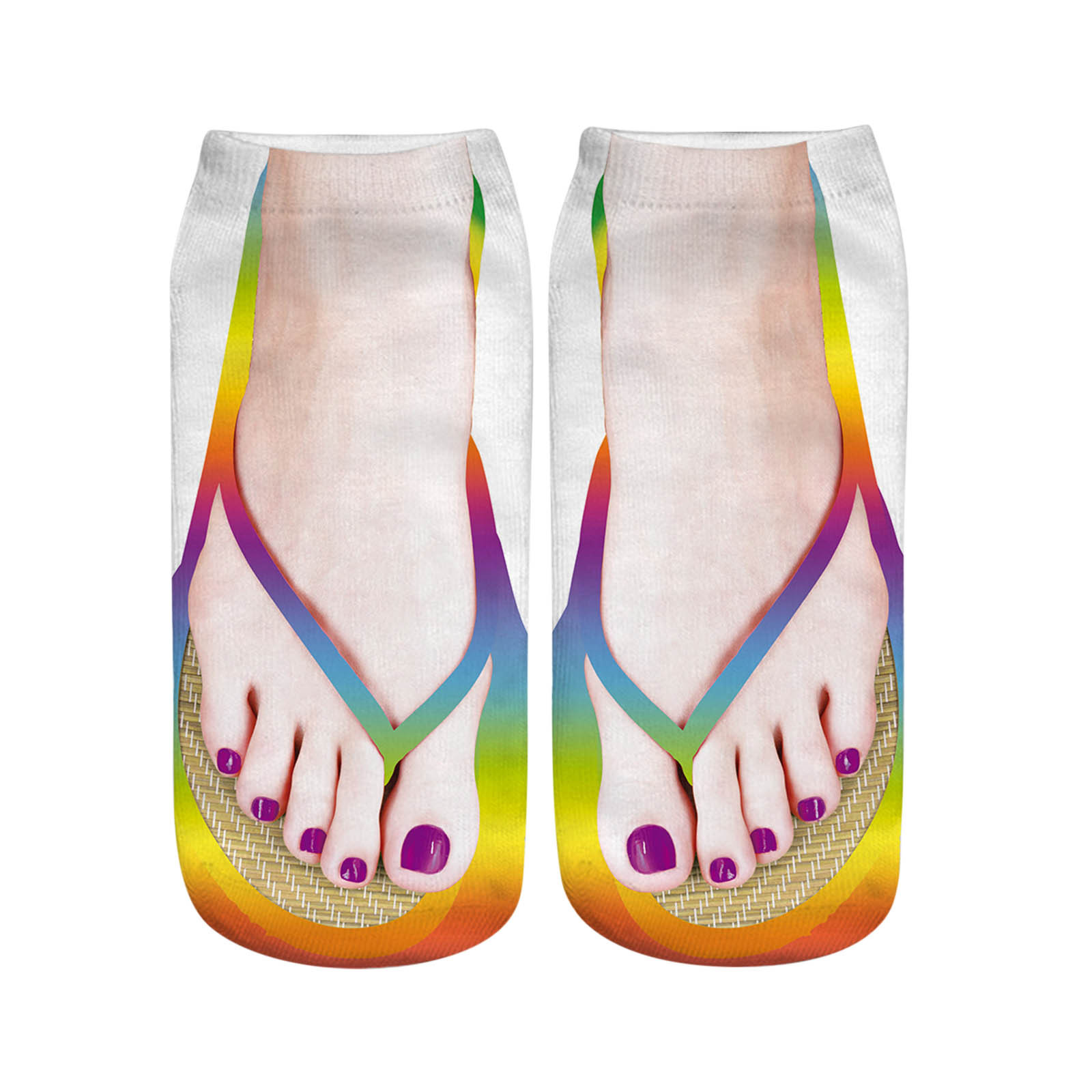 Title 2, Flip Flop Funny Socks Unisex 3d Pattern Manicur...