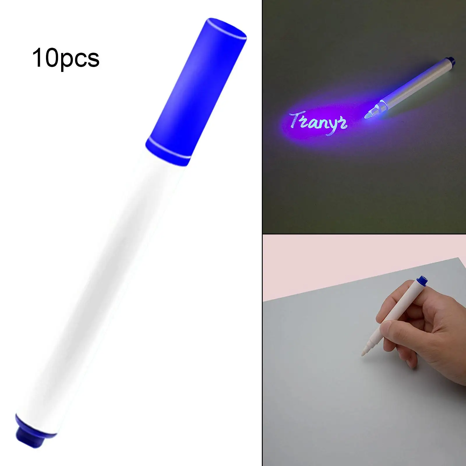 10Pcs Invisible Ink Pen Marker Pens 0.5cm Round Tip Drawing Painting for Graffiti Birthday Notes Halloween Message