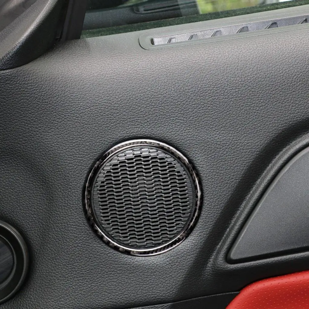 2 Pieces Carbon Fiber Interior Car Door Speaker  for 2015 2017