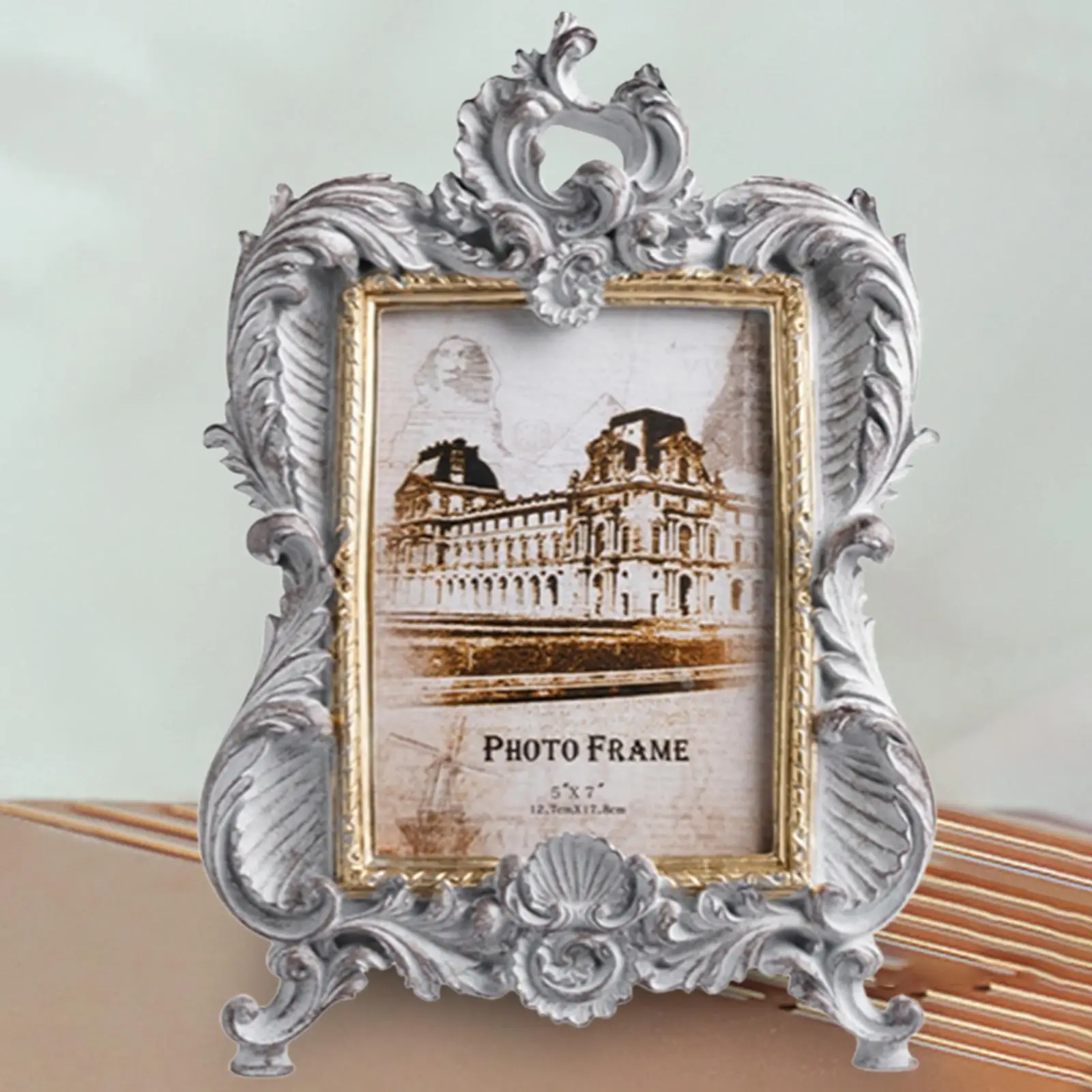 Resin Picture Frame Picture Display Holder Carved Photo Frame for Home Decor Gift