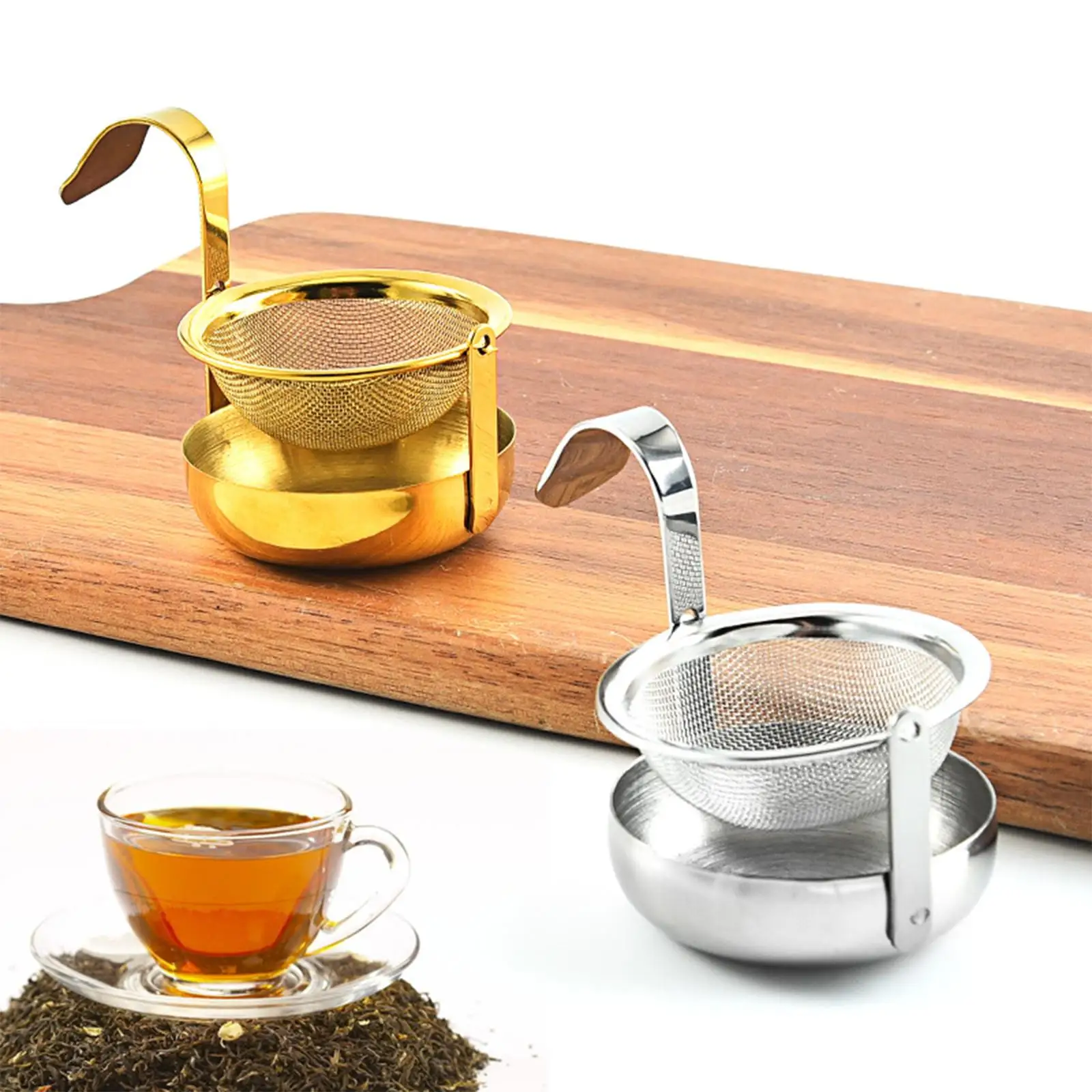 Rotating Tea Strainer Teaware Fine Mesh Portable for Party Kitchen