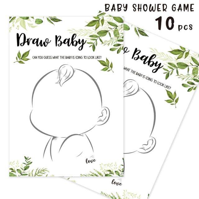 Lot of 8 game cards for baby shower, baby birth predictions game, baby  shower animation