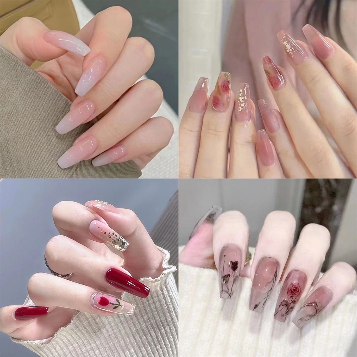 Best of 24Pcs / Lot Milky White Gradient Long Wearing False Nail Tips Acrylic Press On Nails Removable Reusable Artifical Fake Nails Art Reviews & Tips