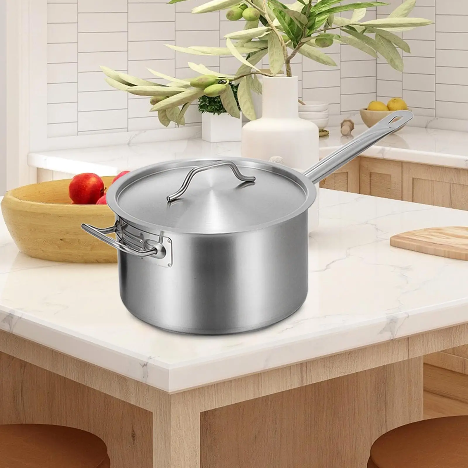 Saucepan with Lid Noodles Portable Stainless Steel Cooking Pot Induction Pot for Hotel Restaurants Kitchen Restaurant Teahouse