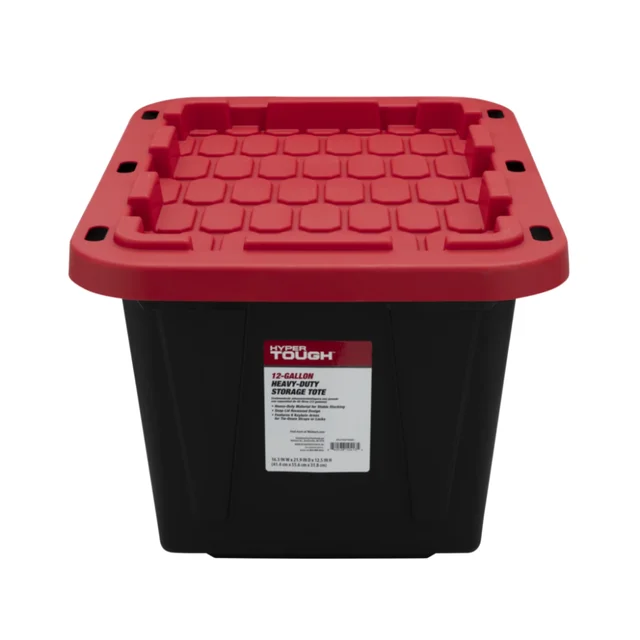 storage box organizer 12 Gallon Snap Lid Storage Bin, Black/Red Lid, Set of  4 - AliExpress