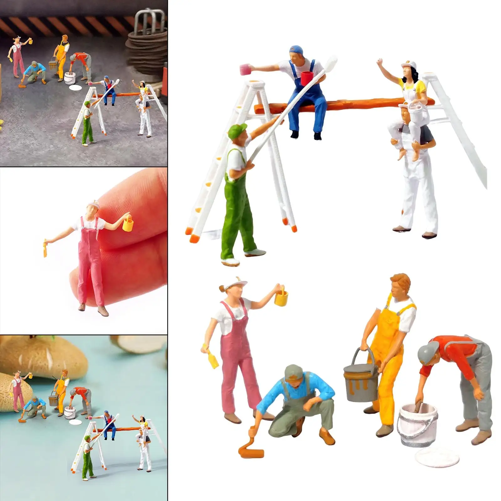 1:87 Figure Painter Resin Doll for Model Train Railway Dioramas DIY Projects