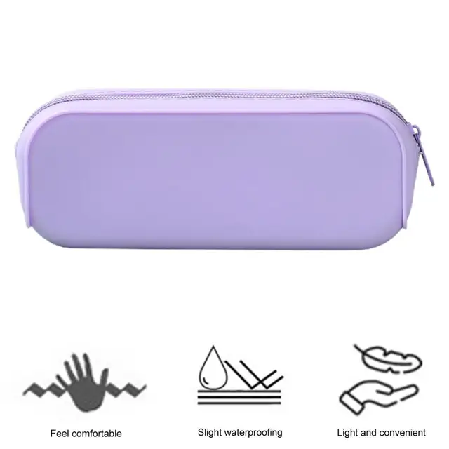 Waterproof Soft Silicone Pencil Case School Student Zipper Large Capacity  Pen Stationery Makeup Storage Bag Organizer Kids Gift