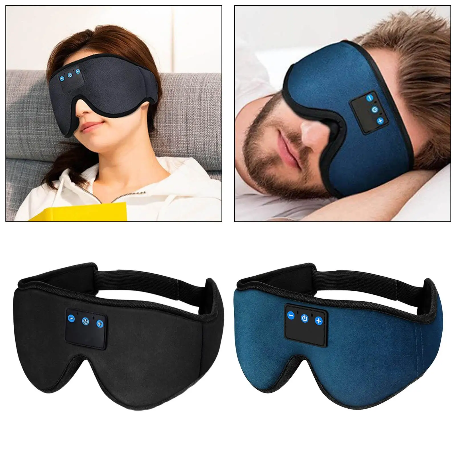 Bluetooth 5.2 Sleep Headphones Breathable Broadcasting 3D Sleep Mask for Home Office Day and Night Gym Air Travel Men Women