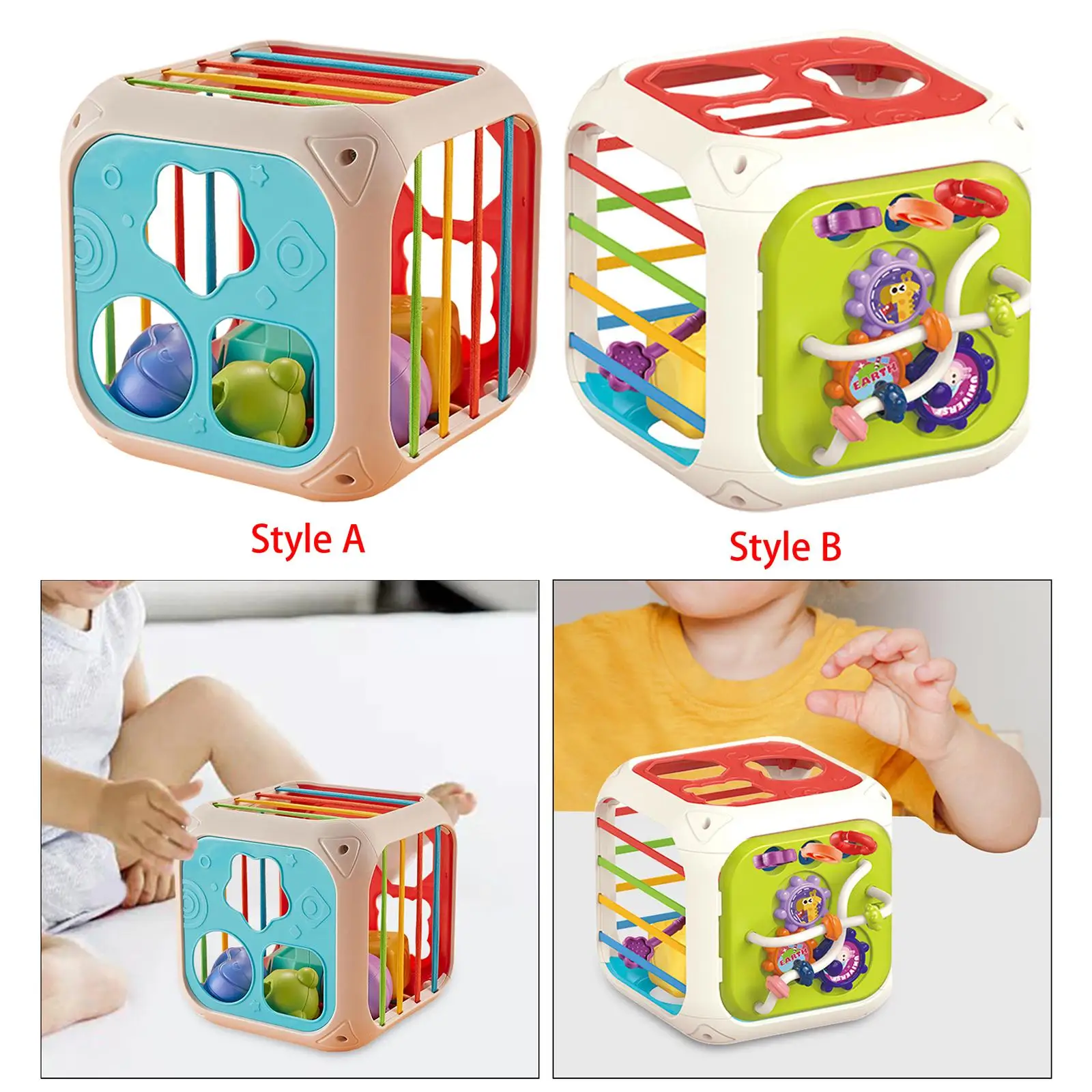 Montessori Sensory Bin Shape Sorter Toys Early Developmental Fine Motor Skills Matching for Birthday Gift Kids Toddlers Baby