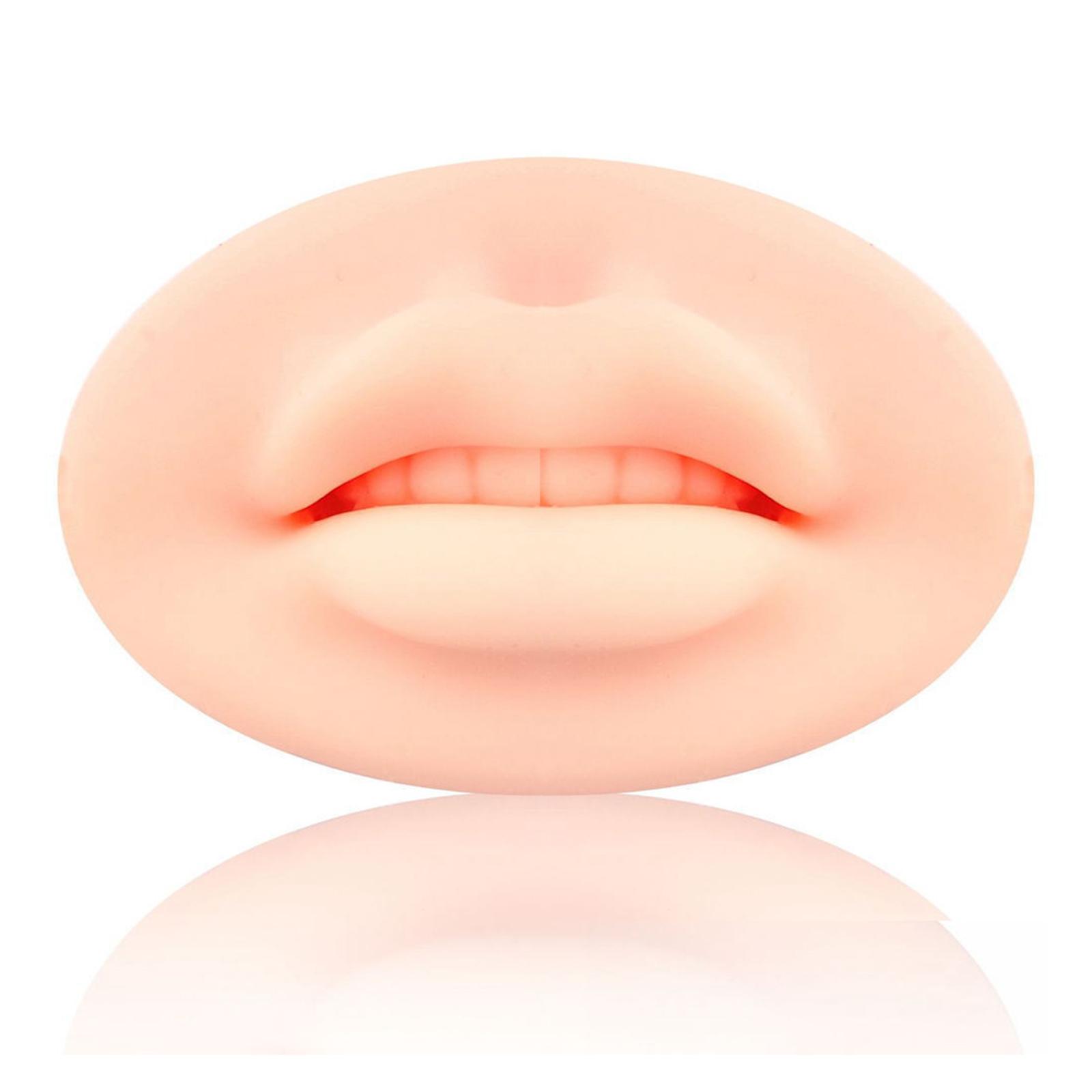 Silicone Lip Model 3D Imitation Permanent Makeup Training Mannequin Tattoo Skin Practice Fake Skin Tattoo for Teaching Tool Soft