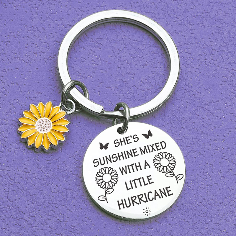 Sonnenblumen liebhaber Schmuck Hurrikan Geschenk Sonne Charme Schlüssel bund Hurrikan Schmuck Sonnenschein Schlüssel bund inspirierende Sonnenschein Schmuck – Detail 3