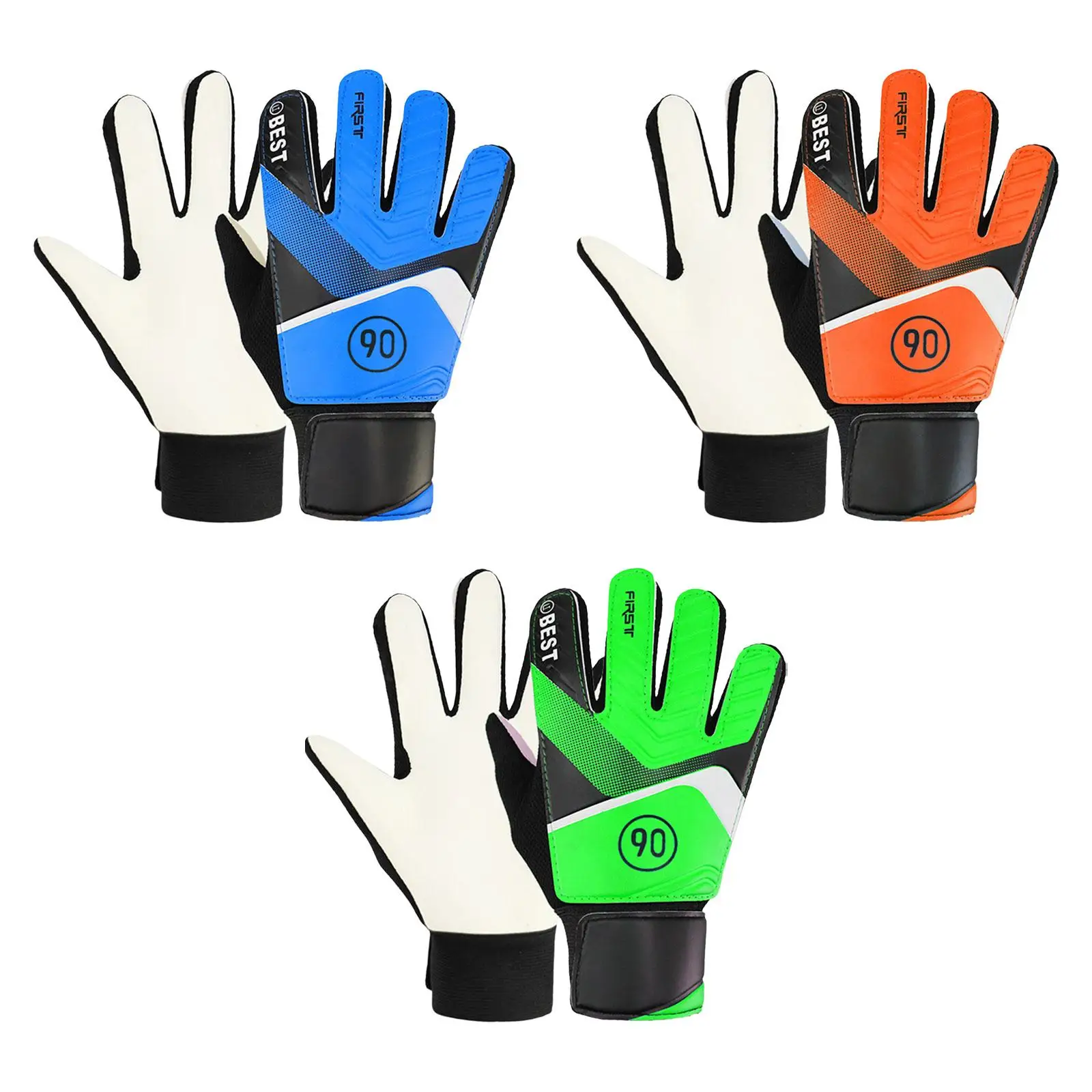Football Goalkeeper Gloves Anticollision Finger Protection Comfortable Strong Grip Breathable Goalie Gloves Latex Palm for Kids