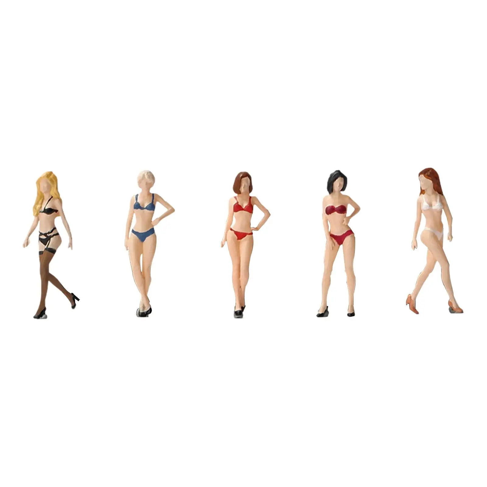 1/64 Scale Miniature Model Figures Ornament Miniature People Model 1/64 Female Models Figurine for DIY Scene DIY Projects Layout