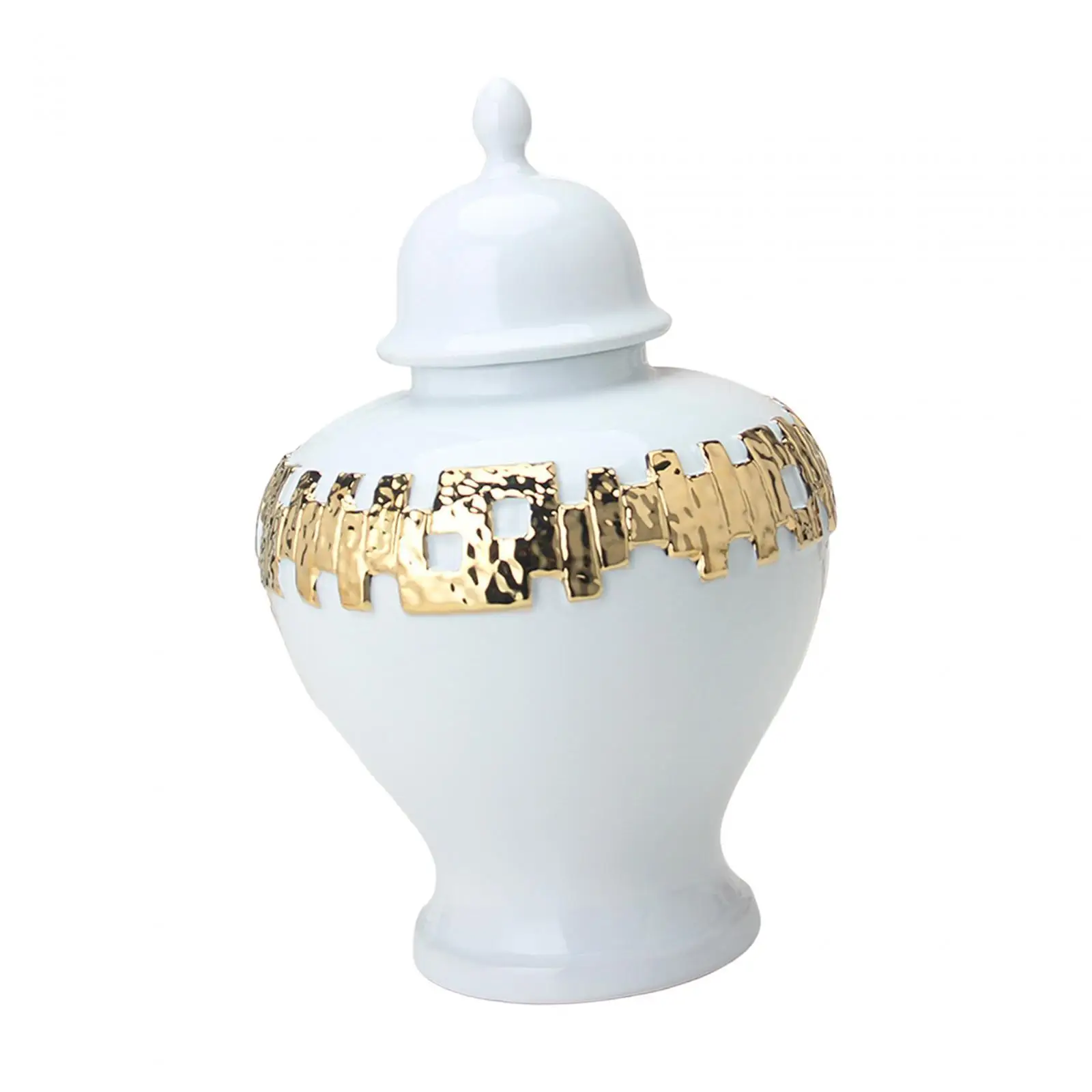 Porcelain Ginger Jars Ceramic Flower Vase Temple Jar with Lid Table Centerpieces
