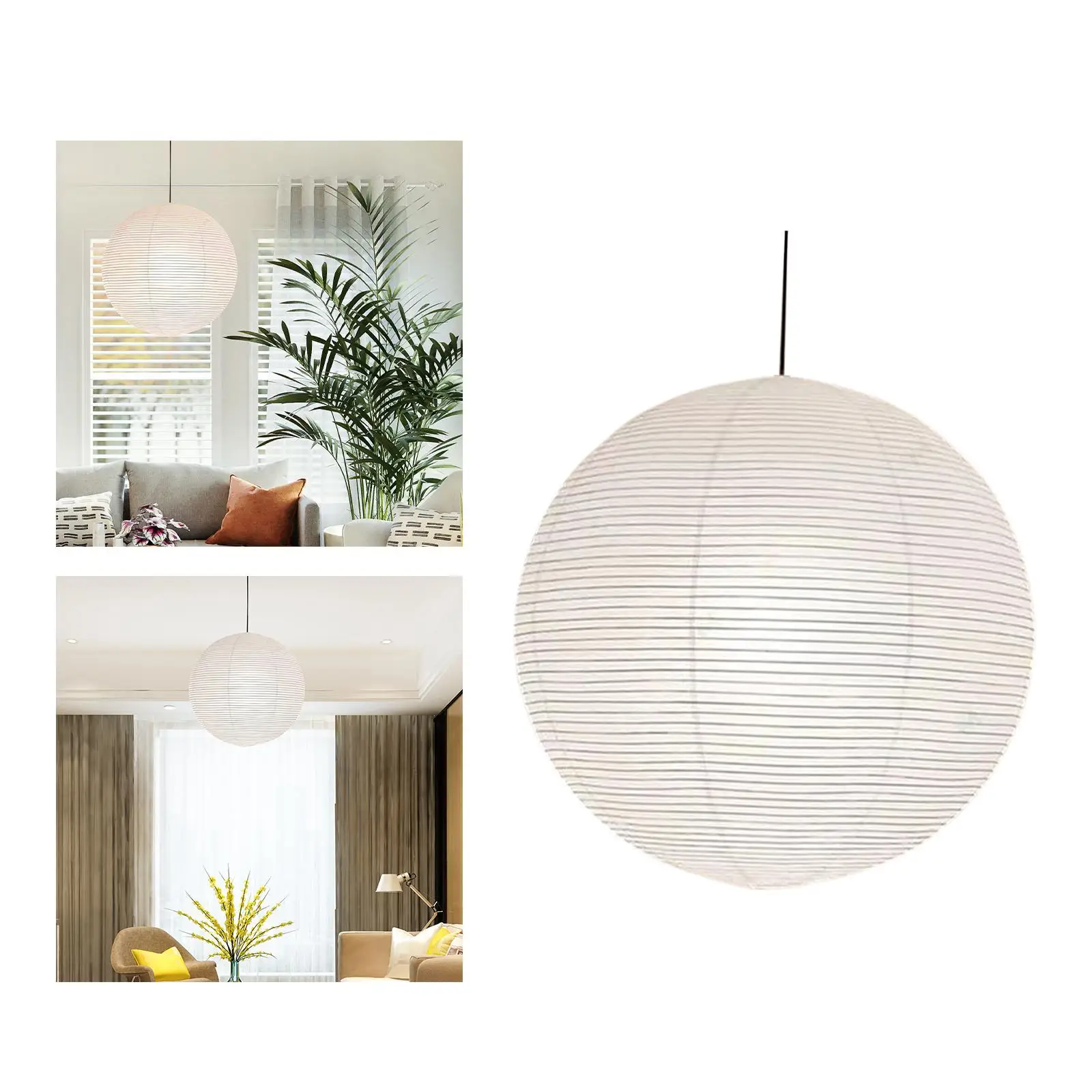Round Paper Lampshade, Lighting Fixtures Cover for Home Dining Room Living Room Cafe