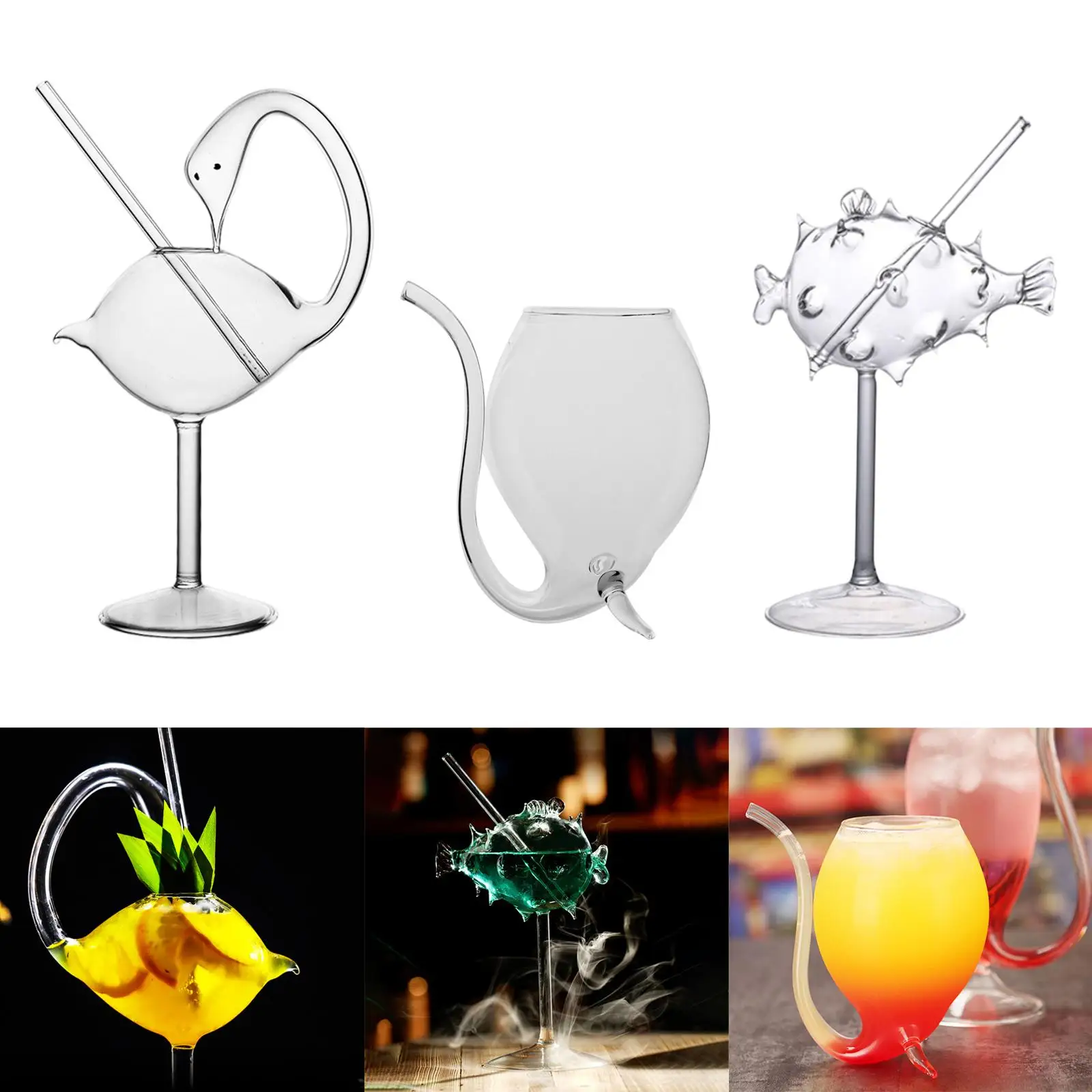Cute Cocktail Glasses cup for Ktv Bar Kitchen Wine Tasting Parties