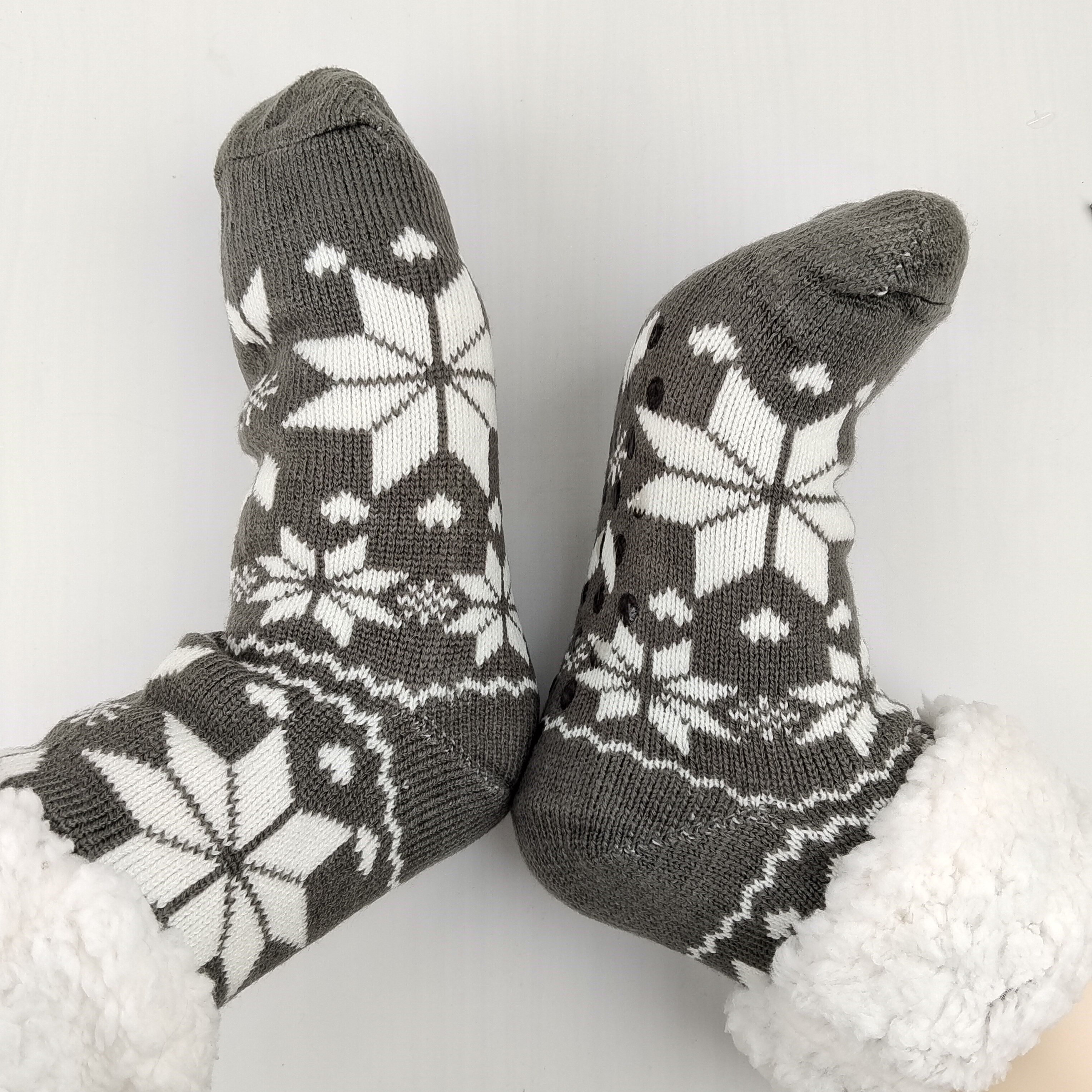 Winter Warm Sock Christmas Women Sleeping Soft Female Non Slip Grip Short Slipper Comfy Floor Fluffy Plush Thermal Sock Home