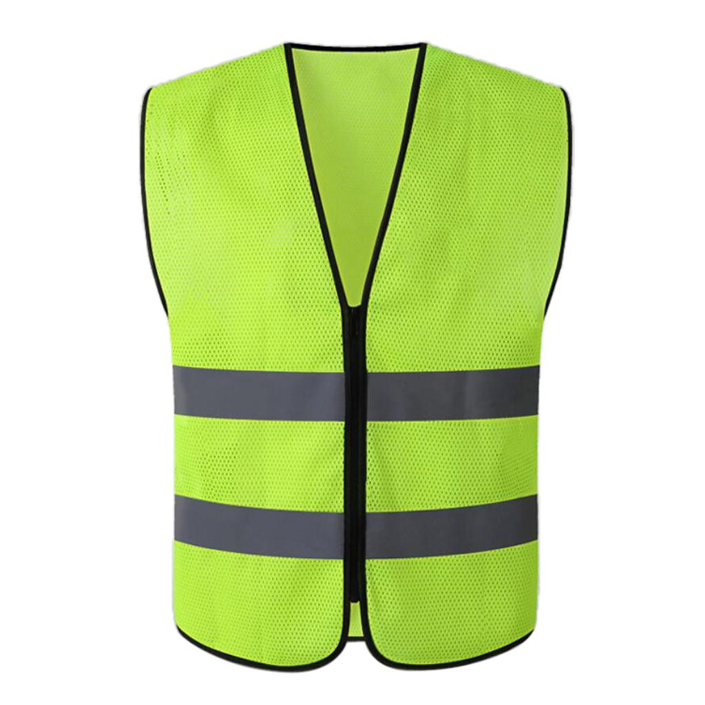  Neon   green  /  orange   safety   vest   with   reflective   stripes   