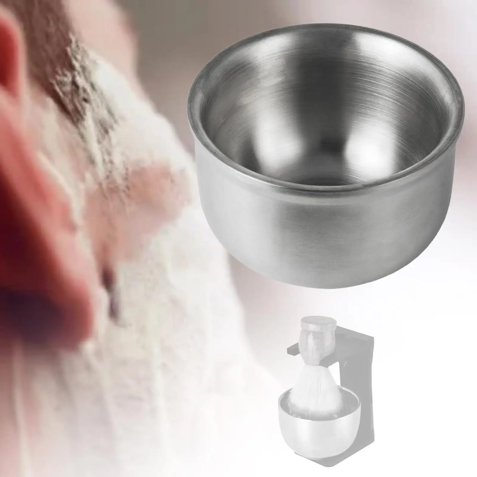 Shaving Soap Bowl Stainless Steel Produce Rich Foam Fits Wet Shave Small Portable Smooth Shave Cream and Soap Bowl for Men Gift