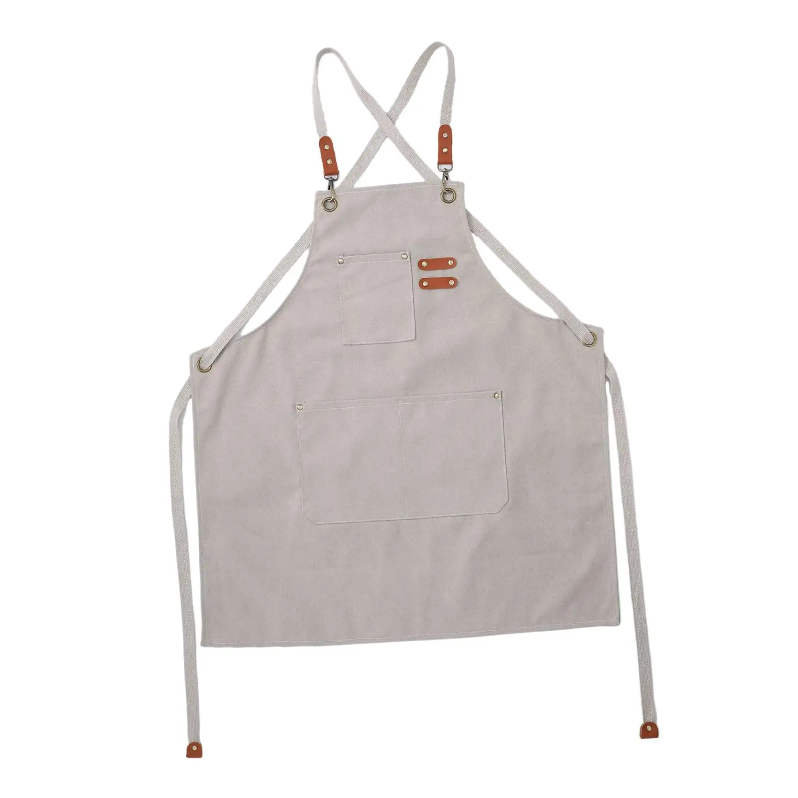 Work Bib Apron Strap Kitchen Cooking Apron for Outdoor Barbecue