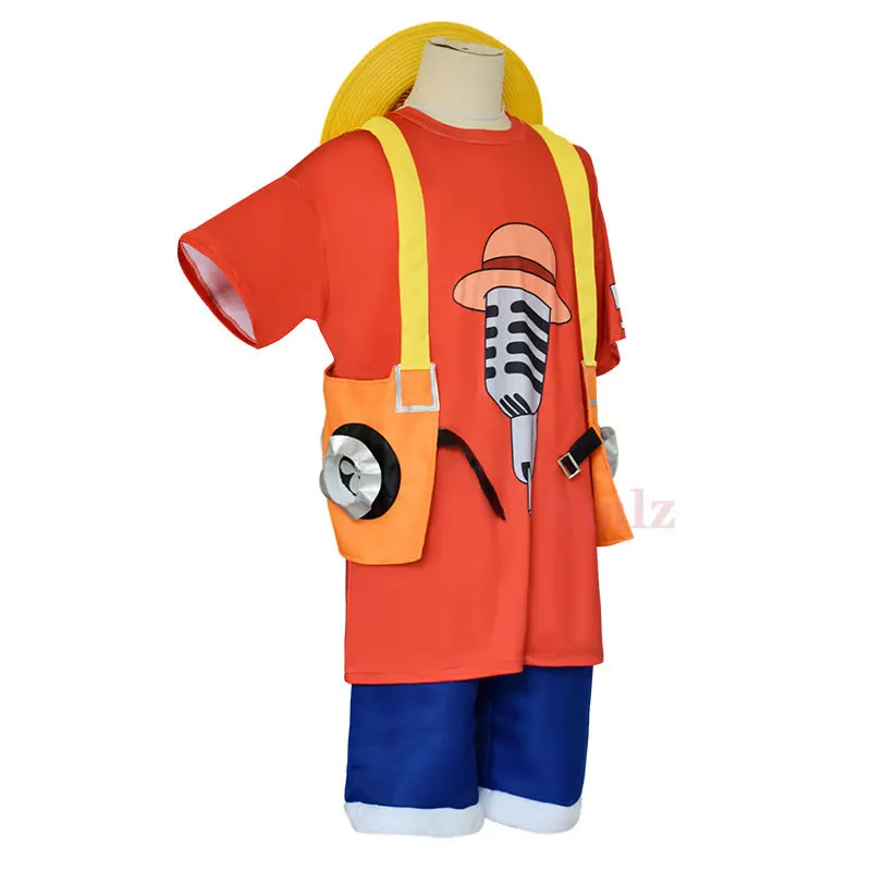 New Anime Cosplay Movie Red Luffy Cosplay Costume