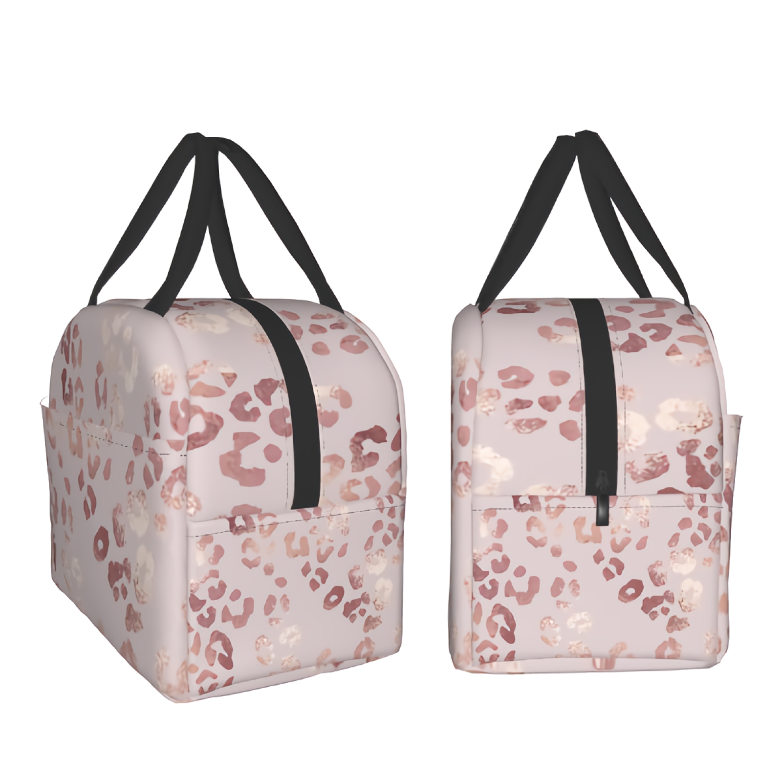 Leopard Print Lunch Bag Sacola elegante Rose