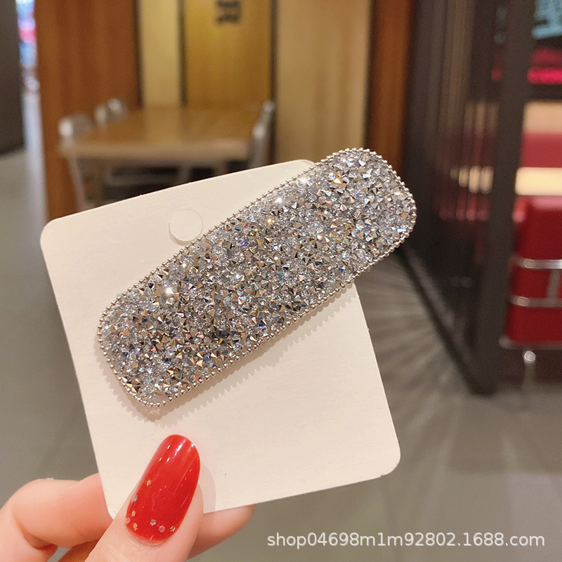 Koreanische Mode Strass Pin Tropf Platz Einfache Glitter Haar Clips Pony Haar Organizer Clips Frauen Haar Zubehör – Detail 13