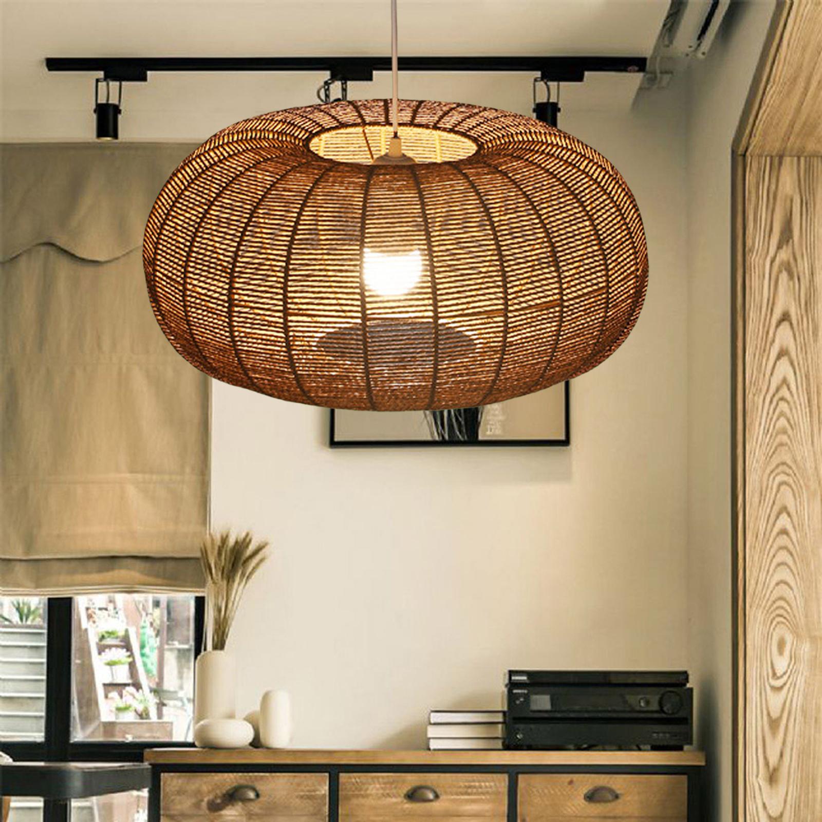 Boho Pendant Lamp Shade Ceiling Light Shade Decor Rope Kitchen Dining Room