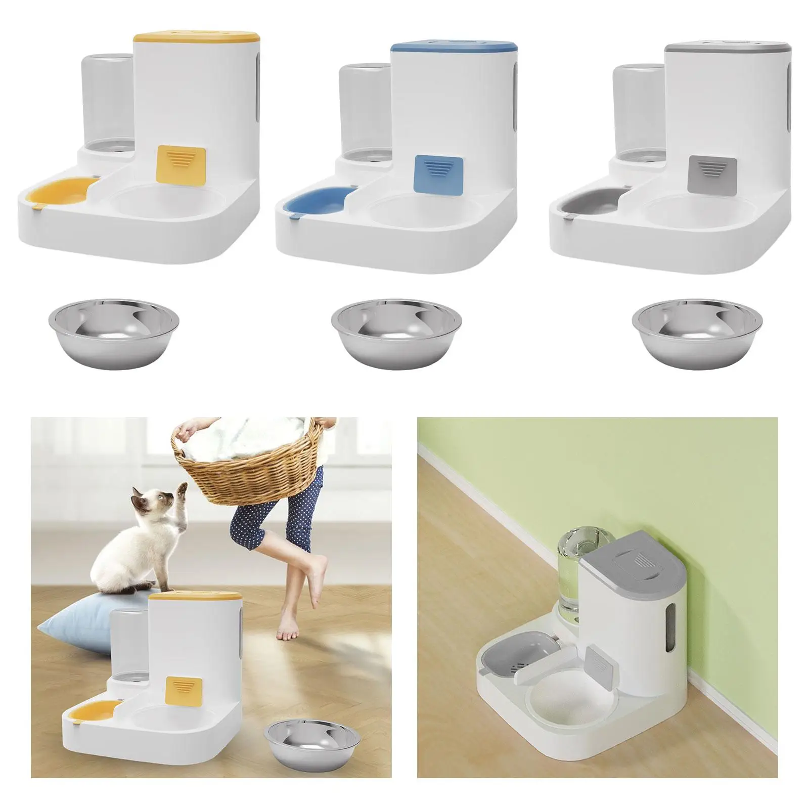 Pet Feeder Water and Food Bowls Set Drinking Fountain 1L Water Bottle