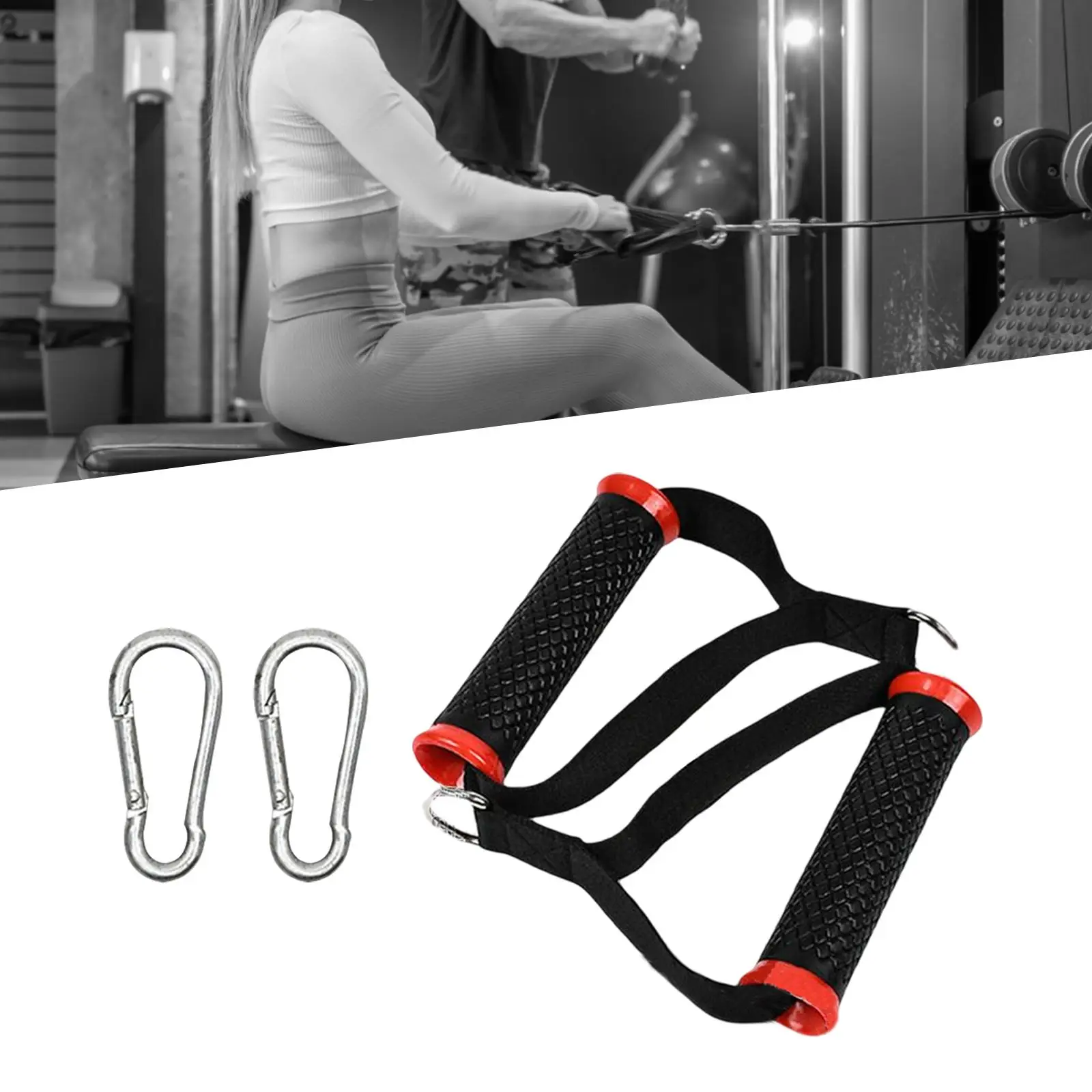 2x Universal Gym Handles Exercise Equipment Heavy Duty Gym Accessory LAT Row Bar