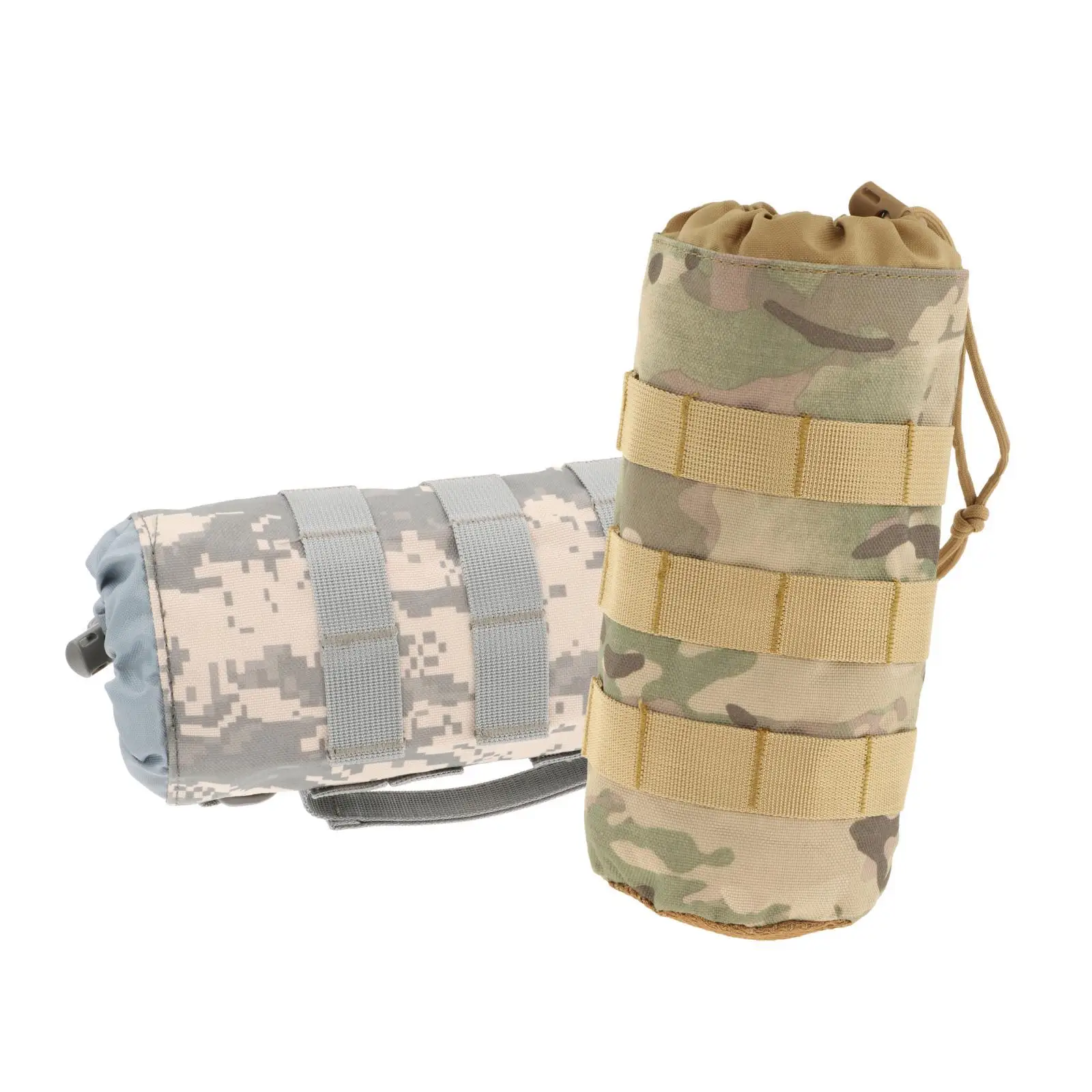 Molle Water Bottle Pouch Bag Military Outdoor Travel Hiking Drawstring Water Bottle Holder Kettle Carrier Bag for Adults