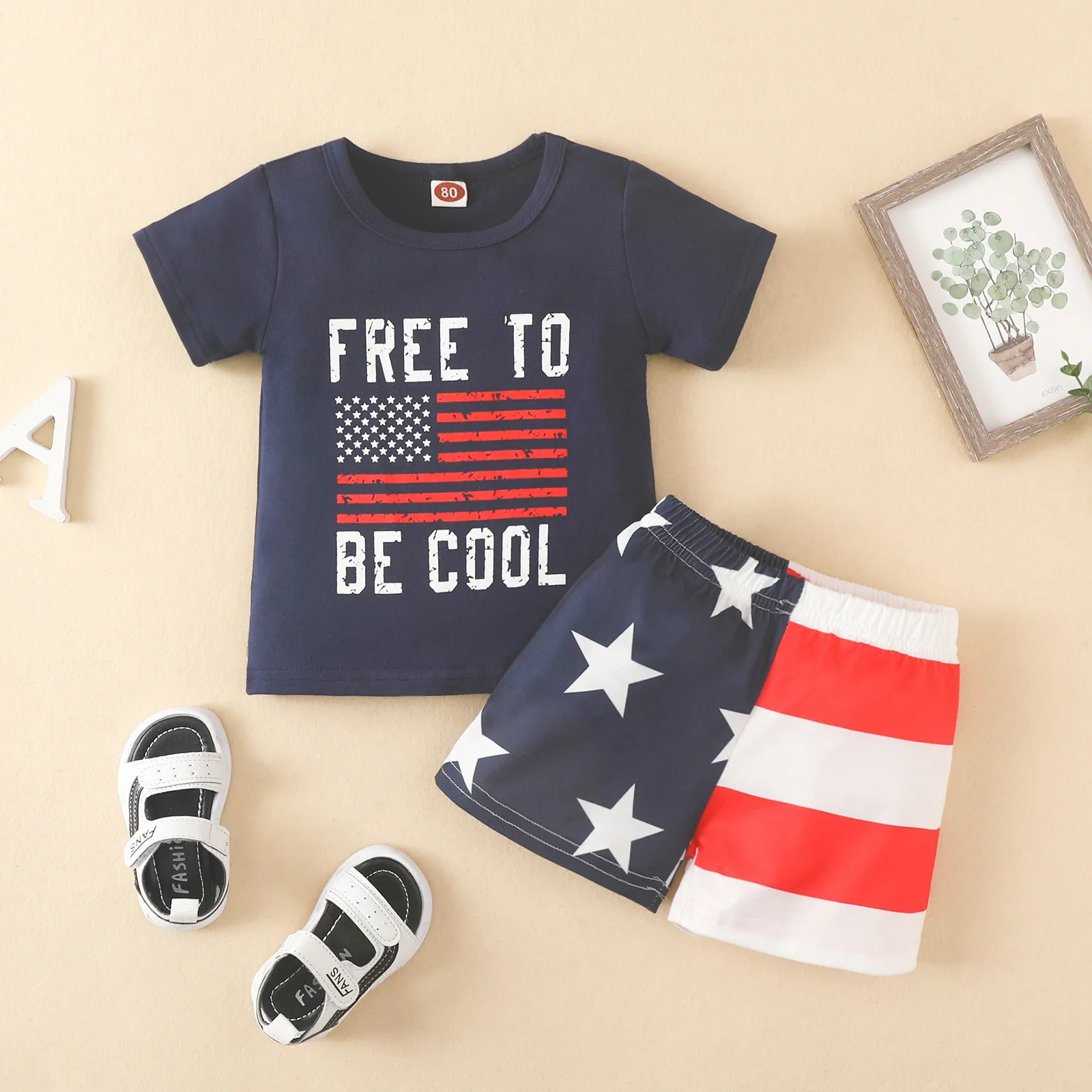 Kids Boys Girls 4th Of July Short Sleeve Independence Day T Shirt Tops American Flag Shorts Pants Toddler Outfits Set ropa niño baby dress and set