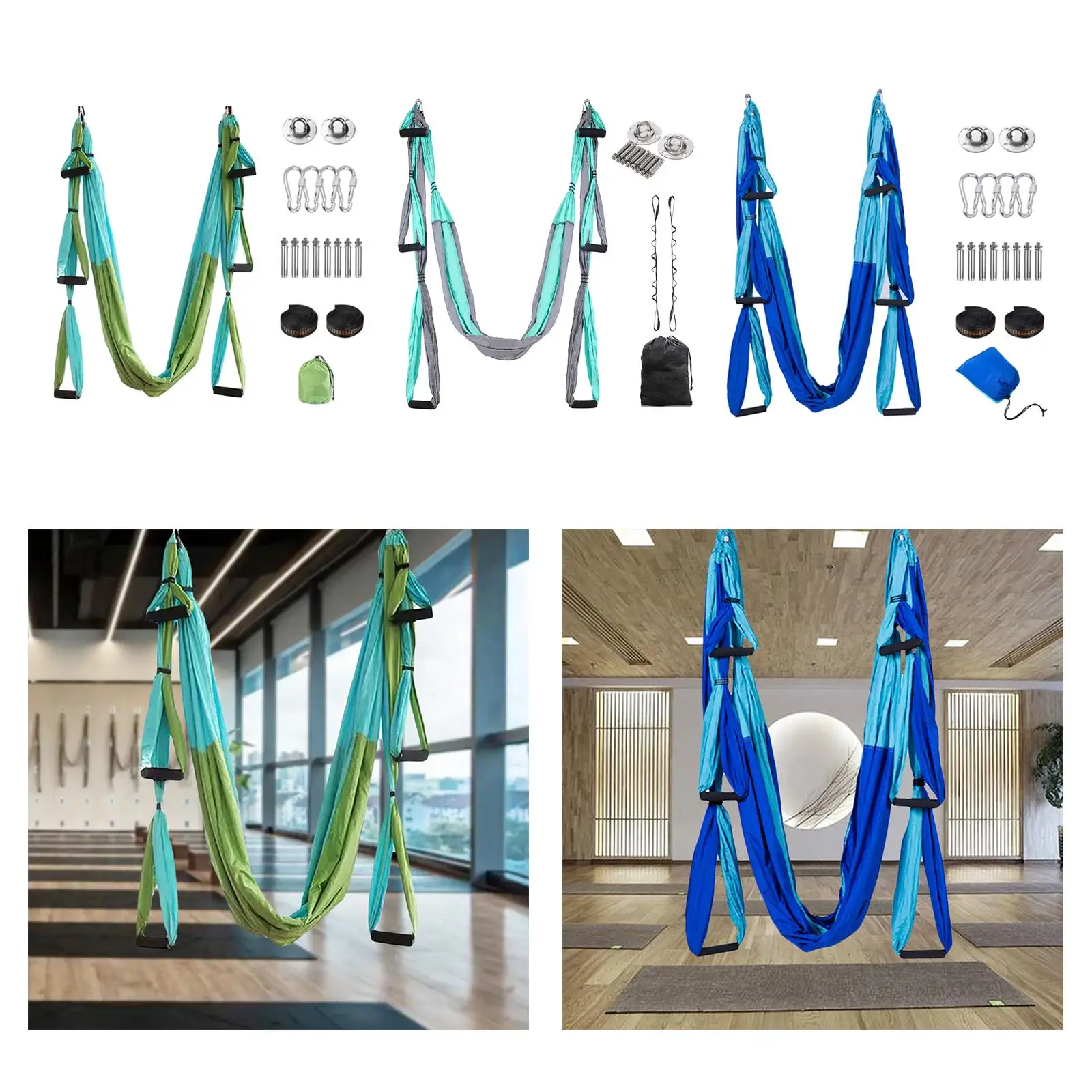 Aerial Yoga Hammock Ceiling Hanging Fitness Gym Tool Indoor Sling  and swing