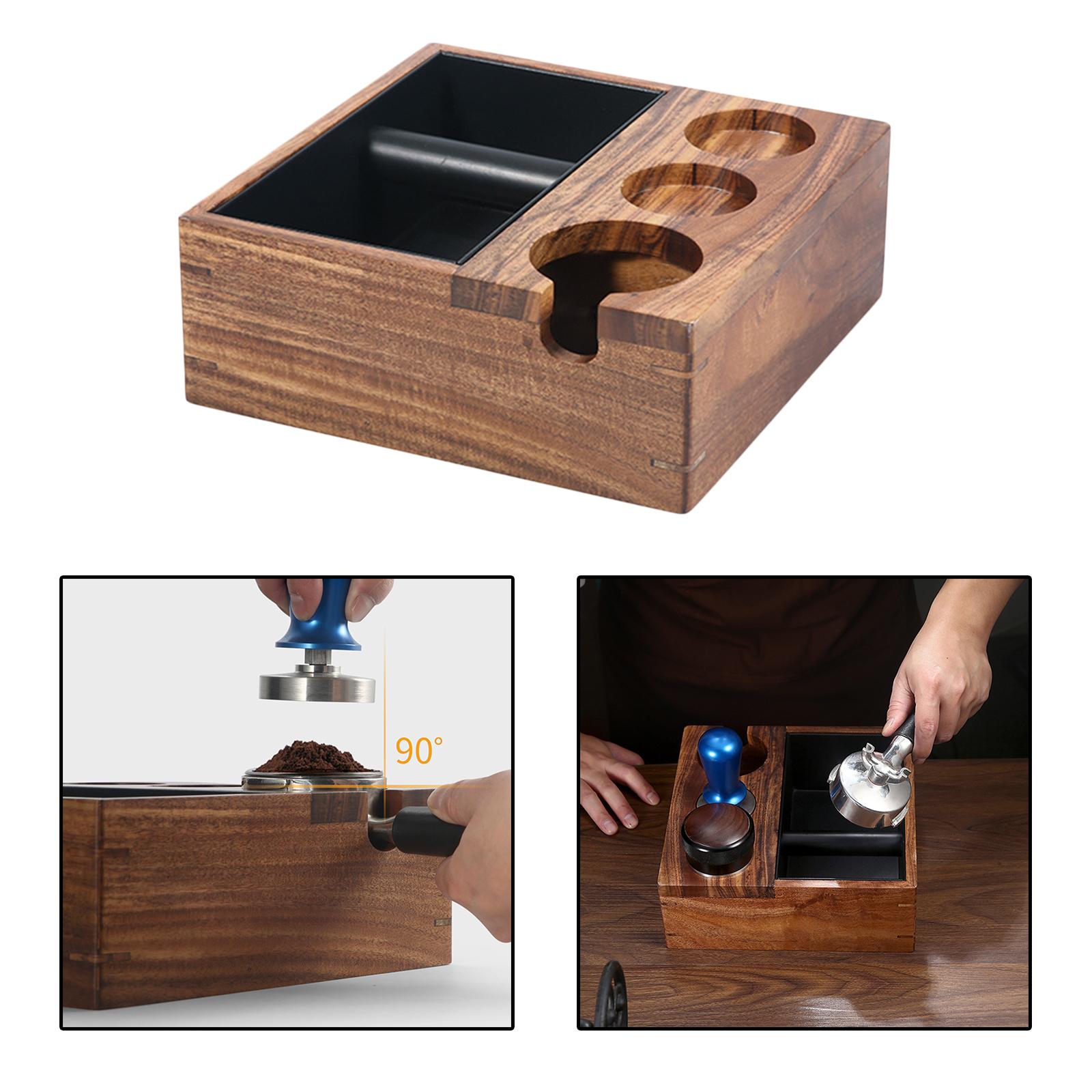 Wood Coffee Knock Box Holder Pad Tamping Station Coffee Tamper Station Coffee Machine Accessories Durable Coffee Tamper Mat