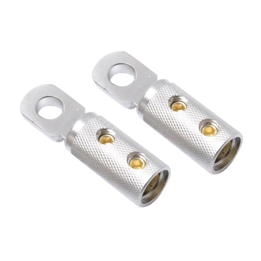 Set of 2 Screw Terminal 8mm Hole Brass Connector