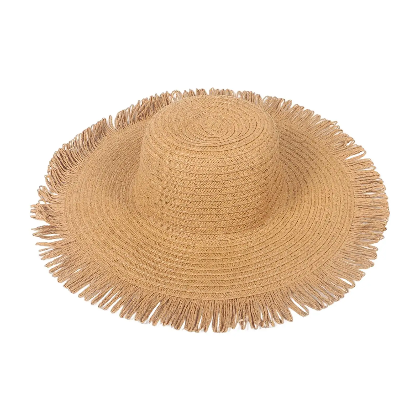 Straw Sun Hat Tassels  Protective Large Sunhat  for Party