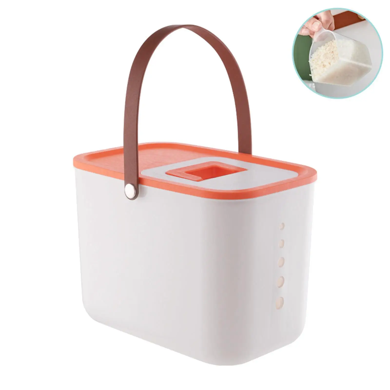 Rice Container Multifunctional Large 25kg with scoop & Handles Cereal Rice Tank Sealed Bucket Bins BPA Free Candy wheat Can