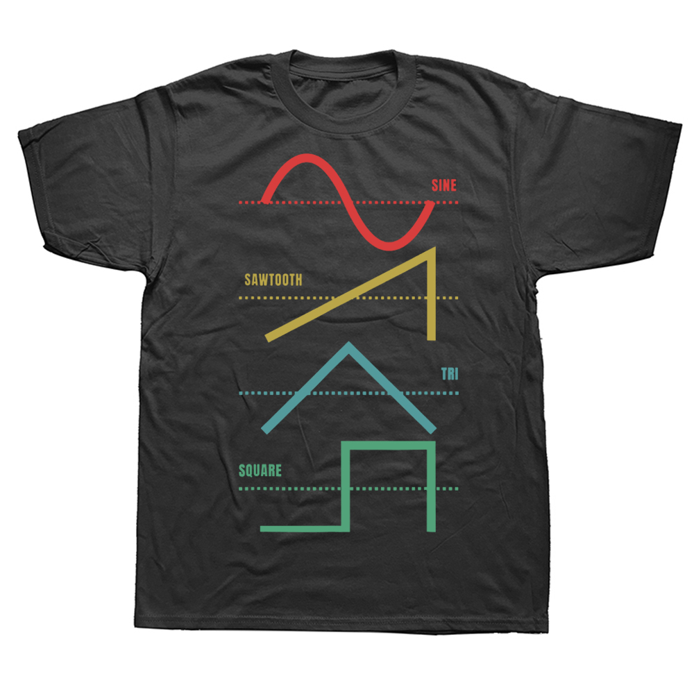 Vintage Analog Synthesizer Techno Waveform Synth Nerd T Shirts Grafik Streetwear Kurzarm Geburtstag Geschenke Sommer T-shirt – Detail 2