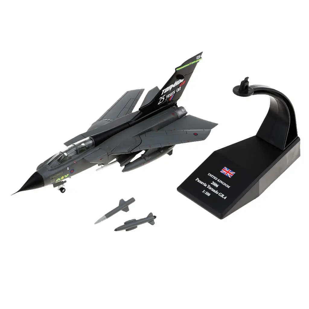1/100 Black Alloy Panavia Tornad Fighter  Plane Aeroplane Collection