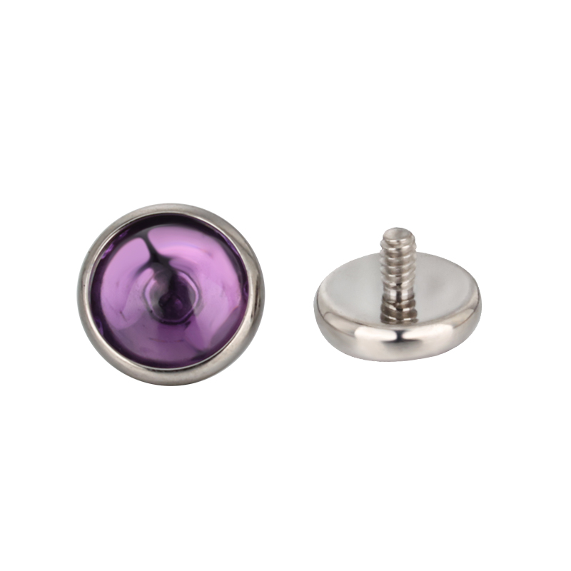 Astm f136 titan pierc kreisförmige ohr lippen stecker mit naturstein platte labret zungen nasen stecker ohrringe körper piercing schmuck – Detail 12