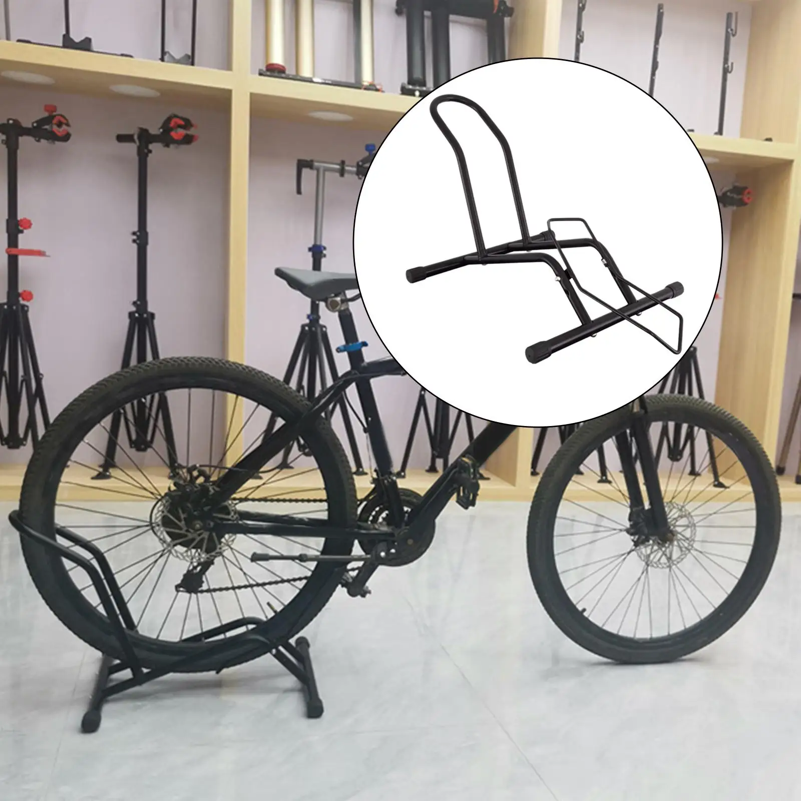 Bicycle Floor Type Parking Rack Display Stand Repair Rack Bike Holder for Indoor Outdoor Mountain Garage Storage Cycling Stand