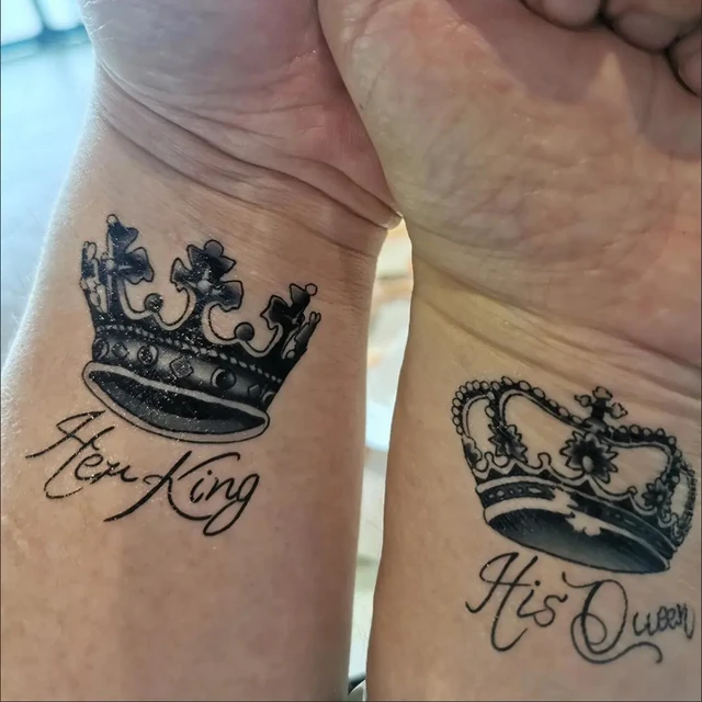 King & Queen crowns matching tattoo couples tattoo Mr and mrs | Couple  tattoos, Tattoos for women, Matching tattoo