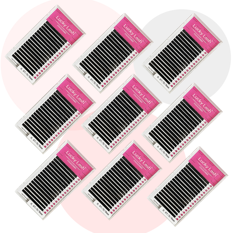 Best of Lucky Lash 16Rows C / D Curl Fause Mink Eyelash Extension Individual Fake Eyelashes Matte Black Eye Lashes Makeup Reviews & Tips